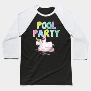 Pool Party Llama Unicorn Float Funny Llama Gift Tank Top Baseball T-Shirt